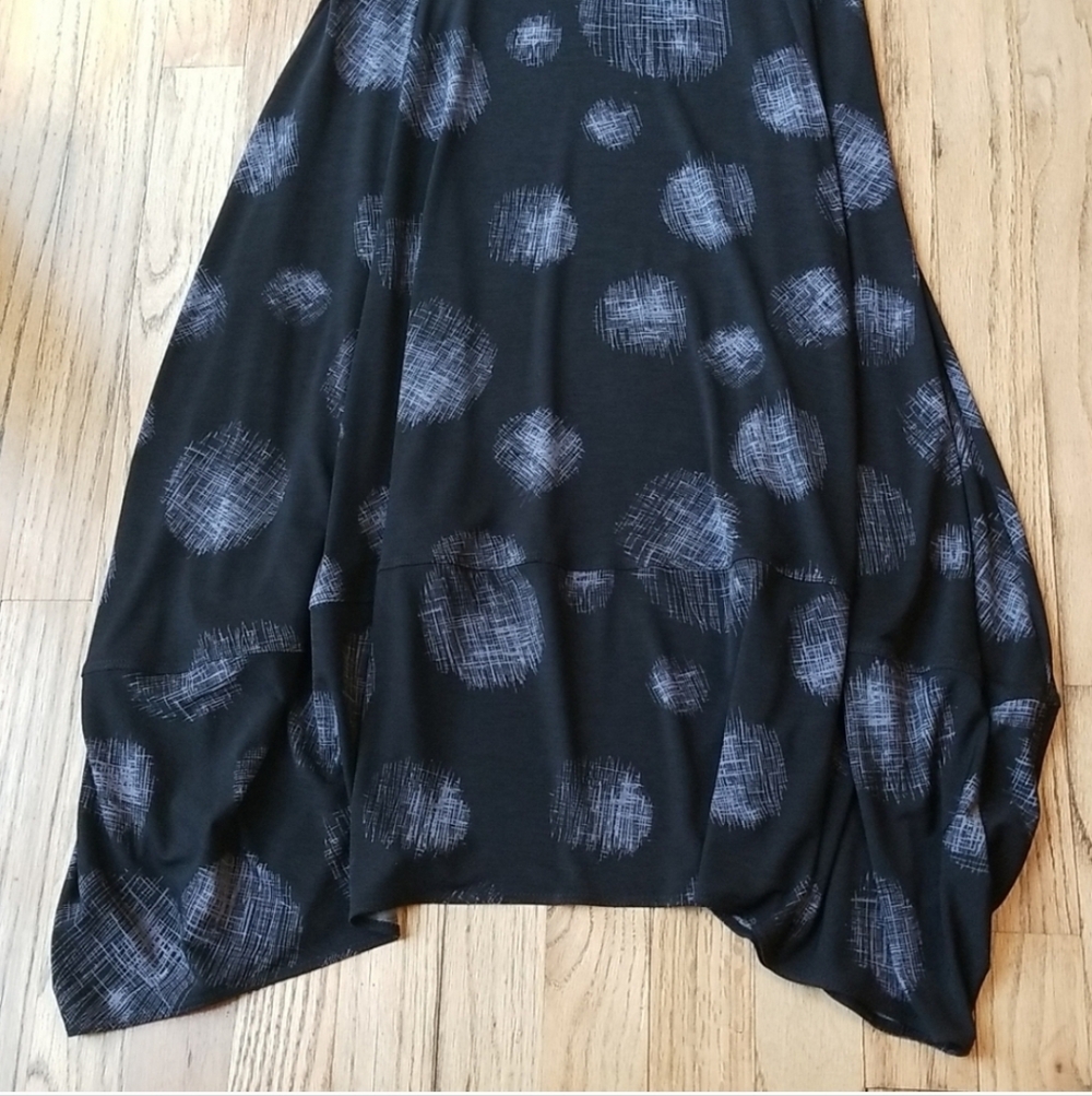 Comfy USA Blue and Gray Polka Dot Midi Dress - Picture 4 of 4